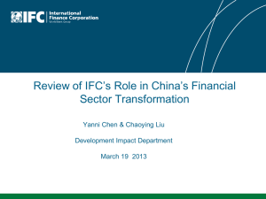 Review of IFC`s Role in China`s Financial Sector Transformation