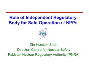 Role of Independent Regulatory body By Zia Shah