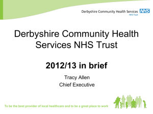 Derbyshire Community Health Services Review of