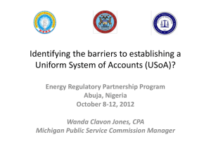 Identifying the Barriers to Establishing a Uniform System of Accounts