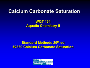 Calcium carbonate saturation lecture