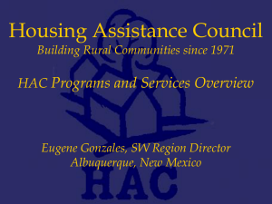 Session II - Housing Assitance Council Programs Services Overview