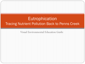 Eutrophication Tracing Nutrient Pollution Back to Penns Creek