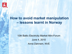 How to avoid market manipulation – lessons learnt in Norway