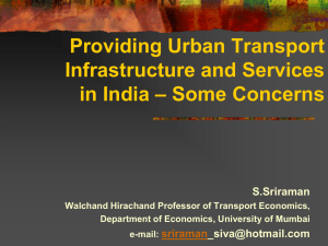 Transport in Mumbai – Critical Issues and Emerging Options