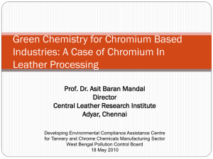 Green Chemistry for Chromium Based Industries