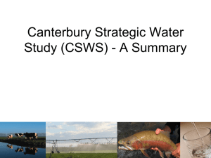 Canterbury Strategic Water Study: A Summary