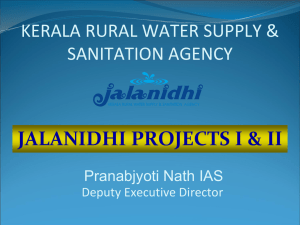 Jalanidhi Experience - Department of Water Supply and Sanitation