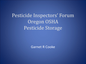 OSHA Training, Pesticide Storage