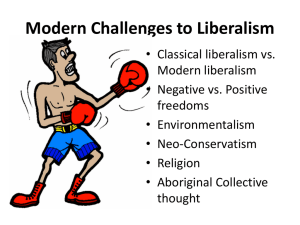 Modern Challenges to Liberalism