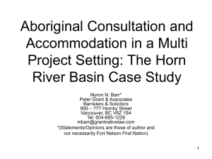 Aboriginal Consultation and Accommodation in a Multi Project