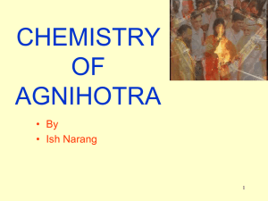 CHEMISTRI OF AGNIHOTRA
