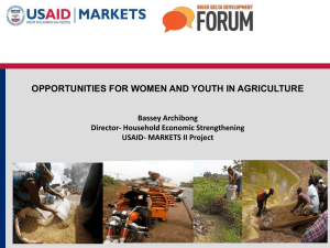 Opportunities for Women and Youth in Agriculture