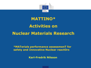 MATTINO/Activities on Nuclear Materials Research