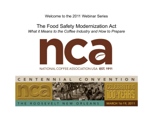 Food Safety Reform - National Coffee Association of U.S.A.