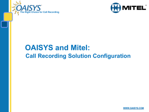 Mitel Call Recording Solution Configuration PowerPoint