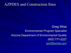 Presentation #2 - ADEQ AZPDES and Construction Sites