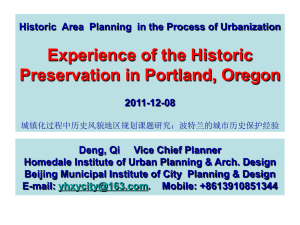 preservation planning - Portland State University