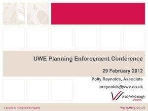 UWE Planning Enforcement Conference