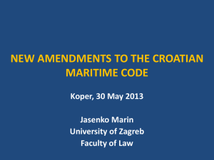 AMENDMENTS TO THE CROATIAN MARITIME CODE