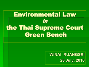 Environmental Law in the Thai Supreme Court Green Bench