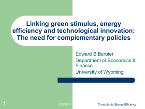 Linking green stimulus, energy efficiency and technological