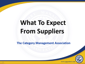 CRU-What to expect from Suppliers