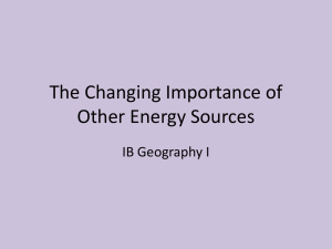 The Changing Importance of Other Energy Sources