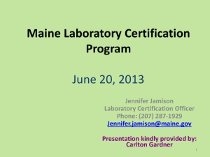 Maine Laboratory Certification Program