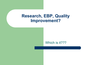 Research, EBP, Quality Improvement : Fairview Hospital Slide