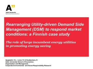 Utility-driven Demand Side Management (DSM) under EU Energy