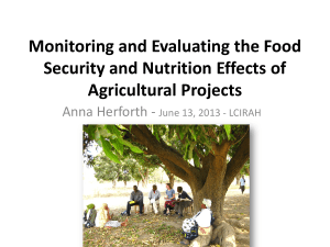 Monitoring and Evaluating the Food Security and Nutrition