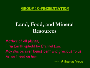 Land, Food, and Mineral Resourses