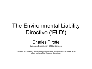 The Environmental Liability Directive (`ELD`)