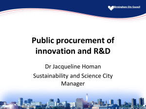 Public procurement of innovation and R&D