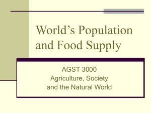 World`s Population and Food Supply