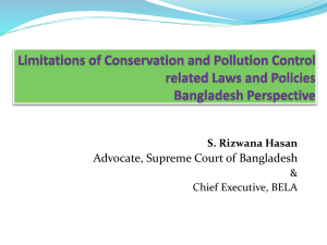 Limitations of Conservation and Pollution Control related Laws and