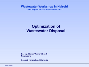 Optimization of Wastewater Disposal - SWAP-bfz
