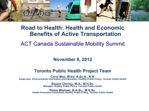 Health and Economic Benefits of Active Transportation