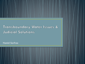 Transboundary Water Issues & Judicial Solutions