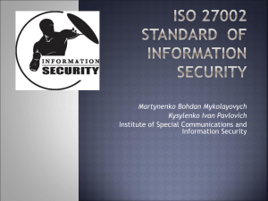 ISO 27002 STANDARD OF INFORMATION SECURITY