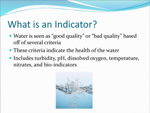 Water Quality Indicators Notes