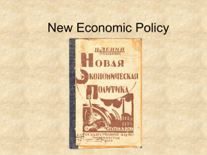 New Economic Policy - Alness Academy History
