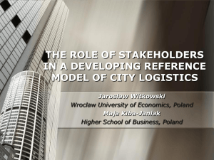 correlation between city logistics and quality of life as an assumption