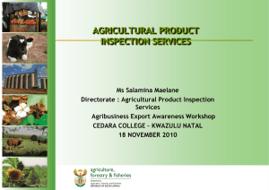 Directorate: Agricultural Product Inspection Services