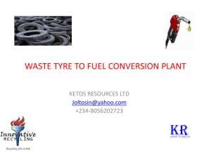 tyre to fuel conversion plant - Lagos State Ministry Of The Environment