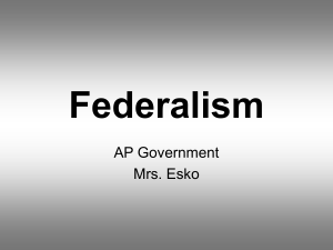 AP Gov - Federalism - Pittsfield Public Schools