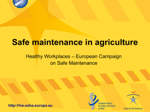 Hazards related to maintenance in agriculture (1)