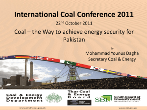 Coal – Way to achieve energy security for Pakistan