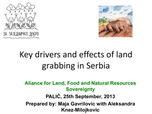 Key drivers and effects of land grabbing in Serbia